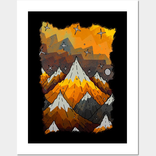 Star gold peaks Wall Art by Swadeillustrations